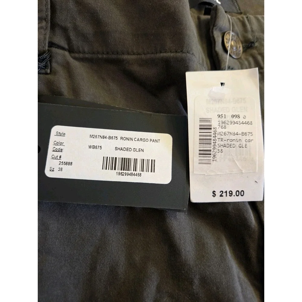 PAIGE Mens Ronin Tapered Slim Cut Cargo Pants Shaded Glen Sz 38 X 33 NEW! $219 - Picture 8 of 15